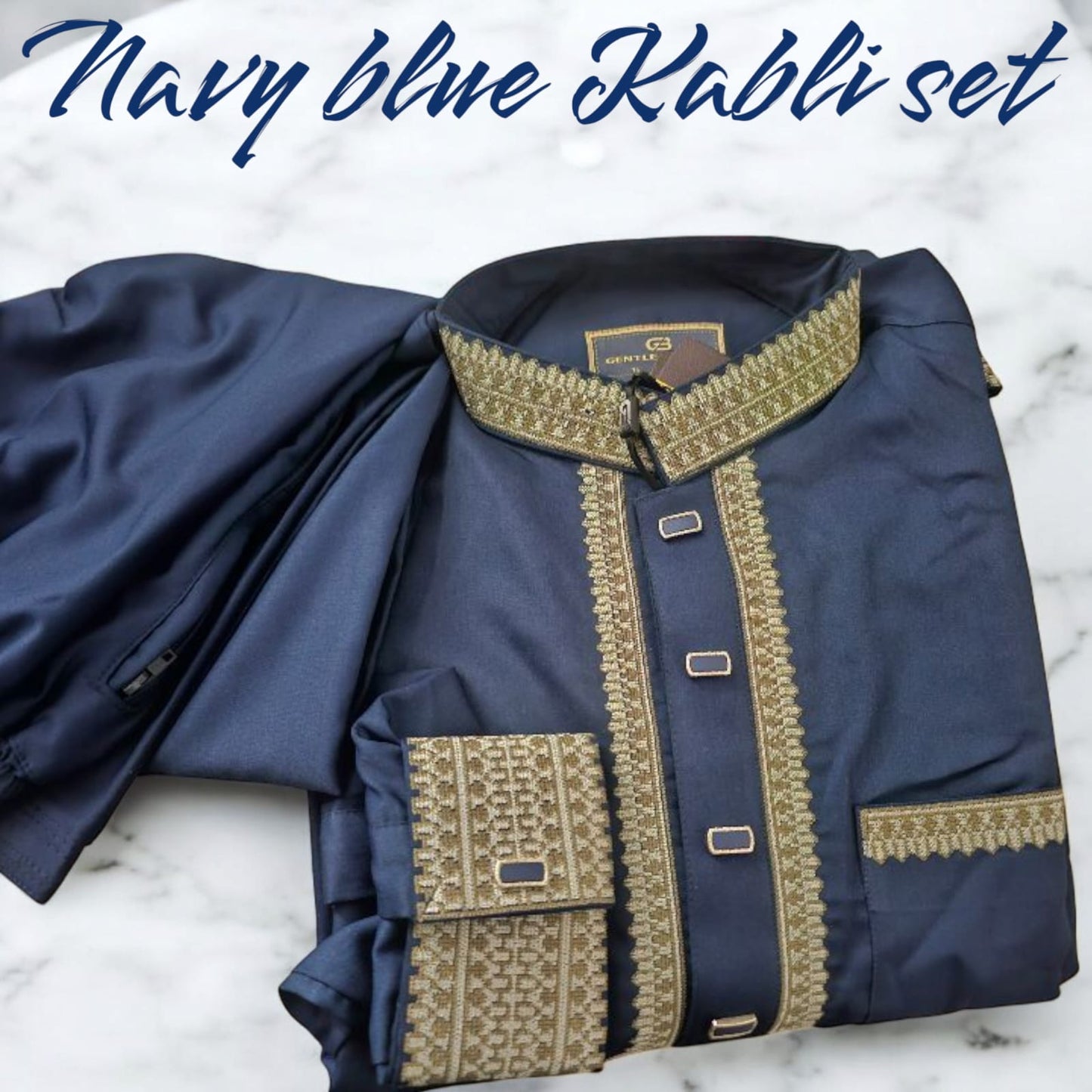 Navy blue Kabli Set